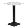 Turin Metal Base 600mm Square Poseur Table with Laminate Top in Marble - CZ826 Steel Tables Everyday   