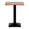 Turin Metal Base 600mm Square Poseur Table w/Laminate Top in Planked Oak - CZ828 Steel Tables Everyday   