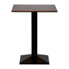 Turin Metal Base 600mm Square Poseur Table with Laminate Top in Walnut - CZ829 Steel Tables Everyday   