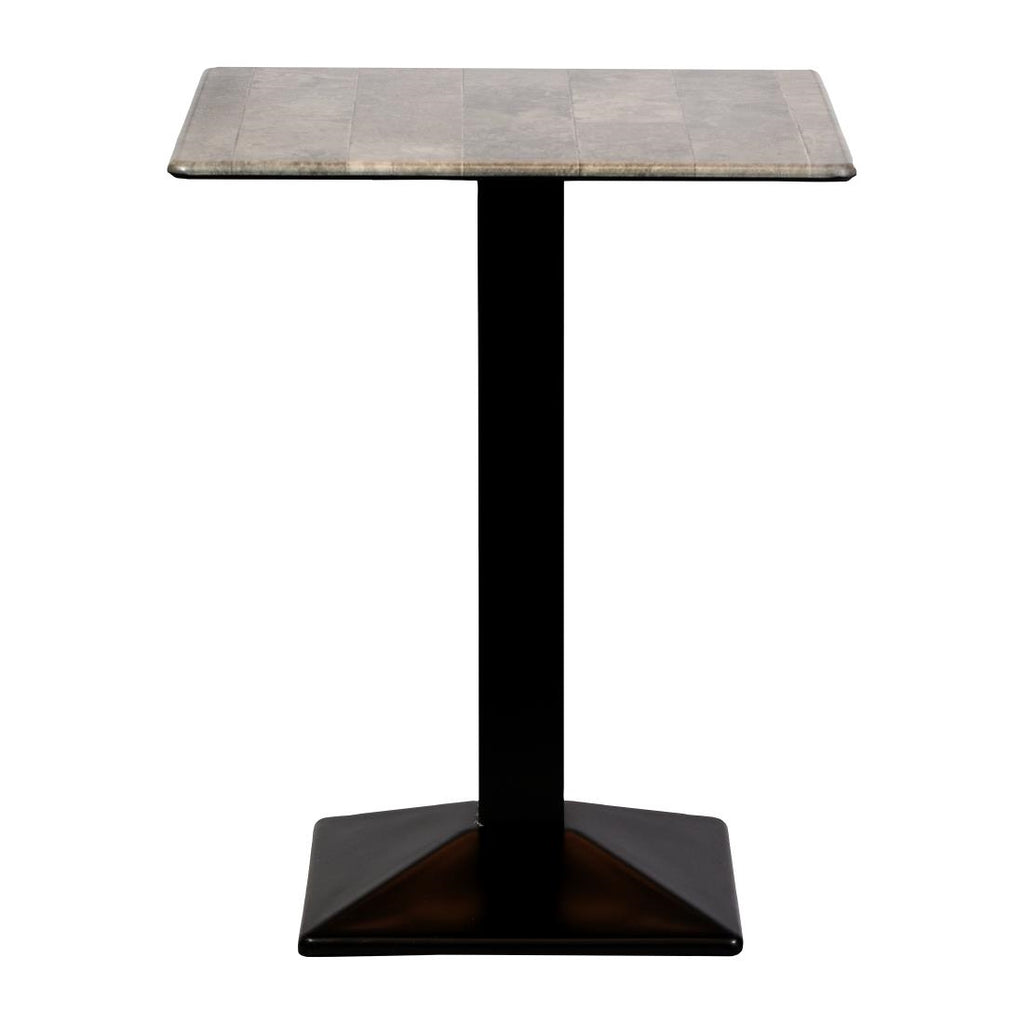 Turin Metal Base 700mm Square Poseur Table with Laminate Top in Concrete - CZ831 Steel Tables Everyday   