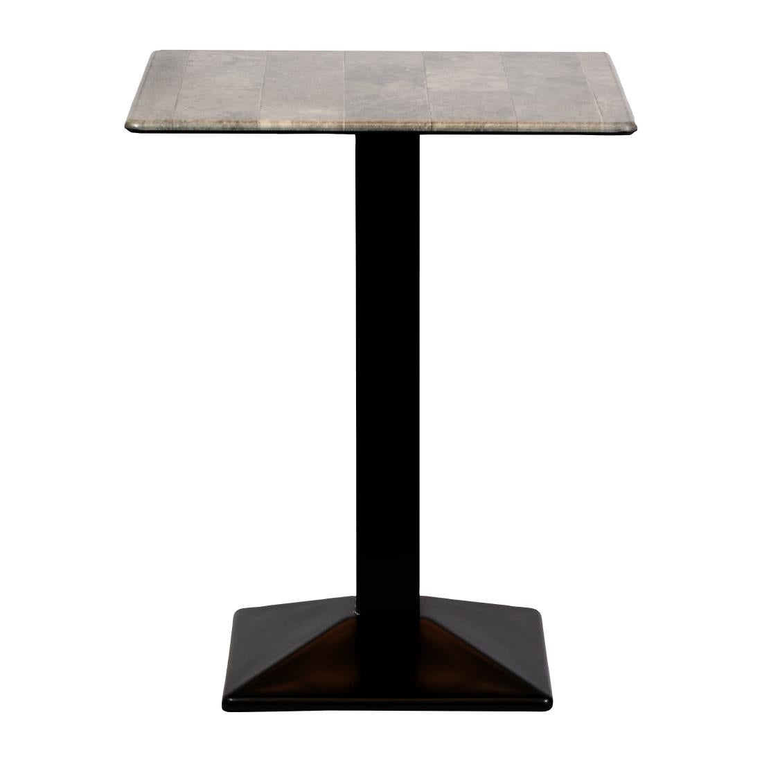 Turin Metal Base 700mm Square Poseur Table with Laminate Top in Concrete - CZ831 Steel Tables Everyday   