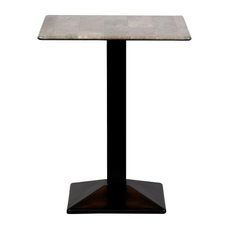 Turin Metal Base 700mm Square Poseur Table with Laminate Top in Concrete - CZ831 Steel Tables Everyday   