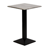 Turin Metal Base 700mm Square Poseur Table with Laminate Top in Concrete - CZ831 Steel Tables Everyday   