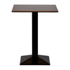 Turin Metal Base 700mm Square Poseur Table with Laminate Top in Walnut - CZ833 Steel Tables Everyday   