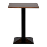Turin Metal Base 700mm Square Poseur Table with Laminate Top in Walnut - CZ833 Steel Tables Everyday   