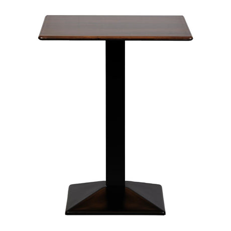 Turin Metal Base 700mm Square Poseur Table with Laminate Top in Walnut - CZ833 Steel Tables Everyday   