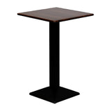 Turin Metal Base 700mm Square Poseur Table with Laminate Top in Walnut - CZ833 Steel Tables Everyday   