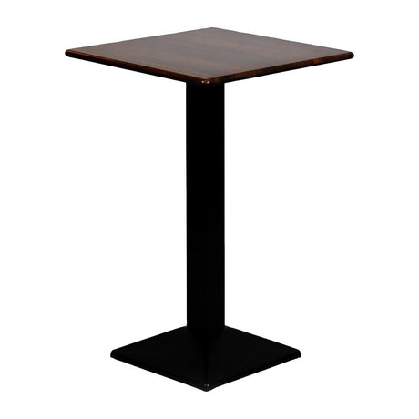 Turin Metal Base 700mm Square Poseur Table with Laminate Top in Walnut - CZ833 Steel Tables Everyday   