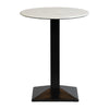 Turin Metal Base 600mm Round Poseur Table with Laminate Top in Marble - CZ834 Steel Tables Everyday   