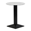 Turin Metal Base 600mm Round Poseur Table with Laminate Top in Marble - CZ834 Steel Tables Everyday   