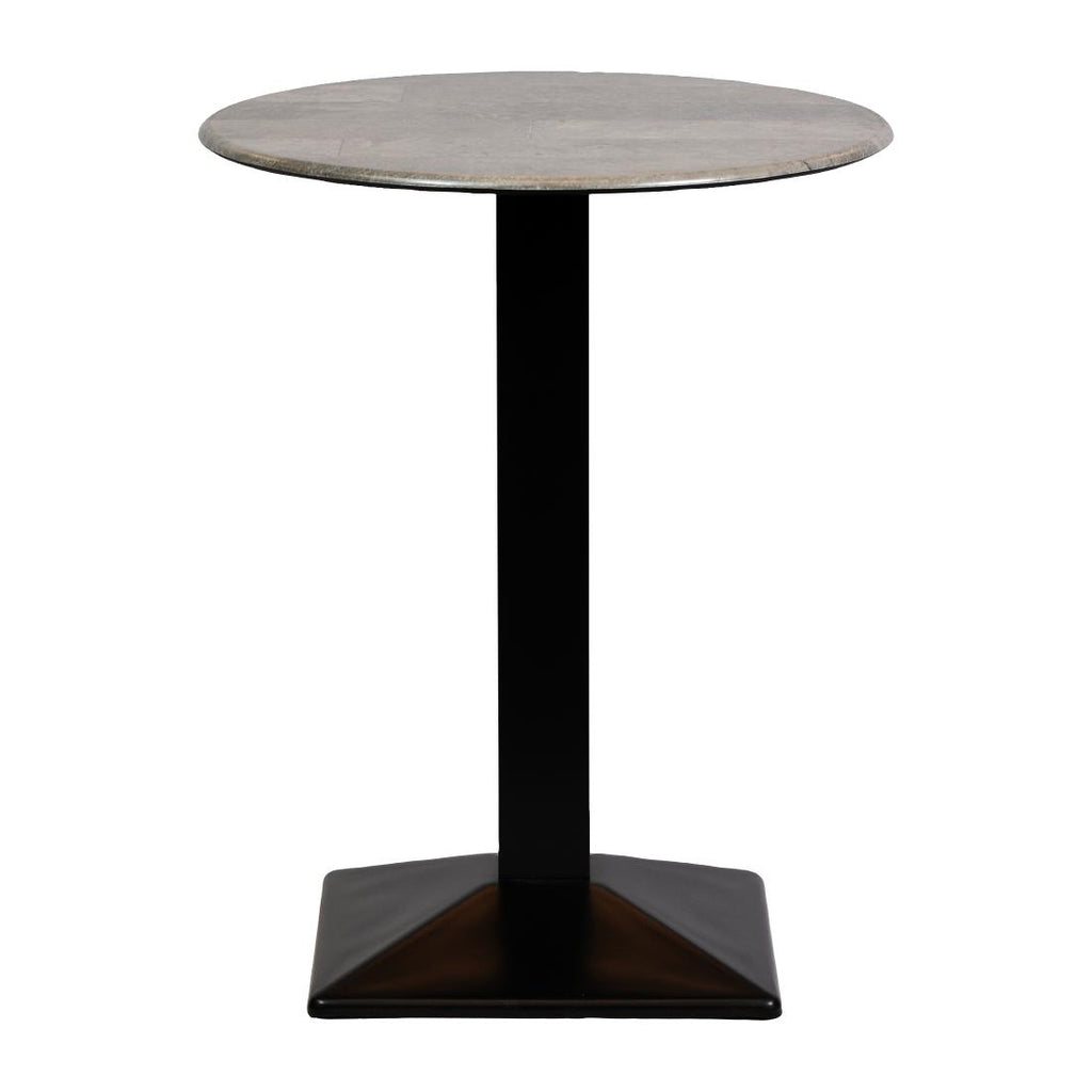 Turin Metal Base 600mm Round Poseur Table with Laminate Top in Concrete - CZ835 Steel Tables Everyday   