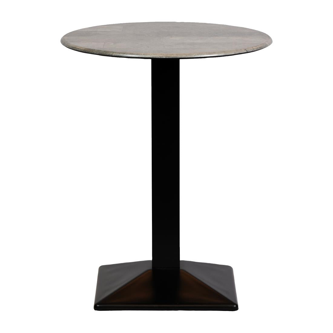 Turin Metal Base 600mm Round Poseur Table with Laminate Top in Concrete - CZ835 Steel Tables Everyday   