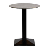 Turin Metal Base 600mm Round Poseur Table with Laminate Top in Concrete - CZ835 Steel Tables Everyday   