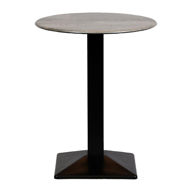 Turin Metal Base 600mm Round Poseur Table with Laminate Top in Concrete - CZ835 Steel Tables Everyday   