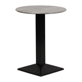Turin Metal Base 600mm Round Poseur Table with Laminate Top in Concrete - CZ835 Steel Tables Everyday   