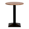 Turin Metal Base 600mm Round Poseur Table w/Laminate Top in Planked Oak - CZ836 Steel Tables Everyday   