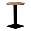 Turin Metal Base 600mm Round Poseur Table w/Laminate Top in Planked Oak - CZ836 Steel Tables Everyday   