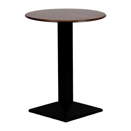 Turin Metal Base 600mm Round Poseur Table with Laminate Top in Walnut - CZ837 Steel Tables Everyday   