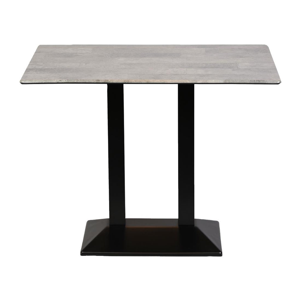 Turin Metal Base Rectangle Poseur Table with Laminate Top in Concrete - CZ839 Steel Tables Everyday   