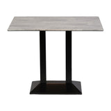 Turin Metal Base Rectangle Poseur Table with Laminate Top in Concrete - CZ839 Steel Tables Everyday   