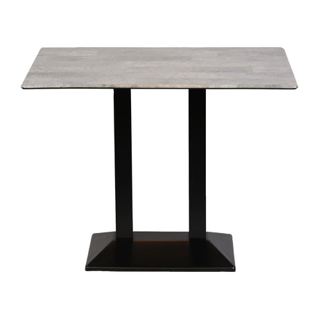 Turin Metal Base Rectangle Poseur Table with Laminate Top in Concrete - CZ839 Steel Tables Everyday   