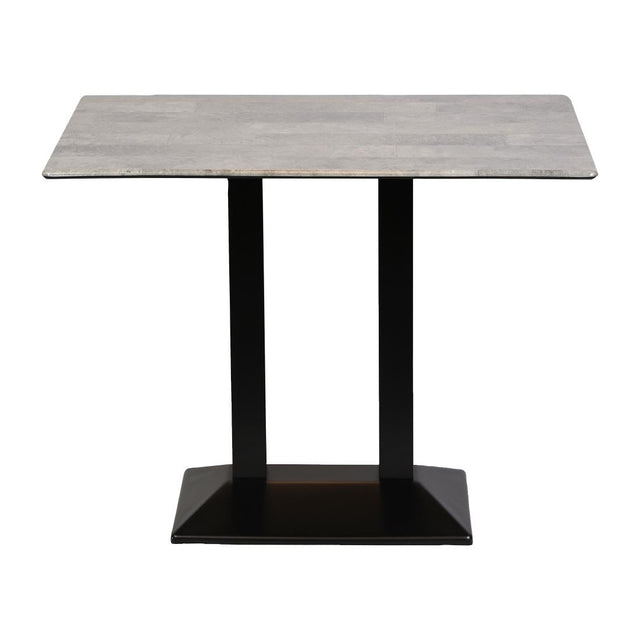 Turin Metal Base Rectangle Poseur Table with Laminate Top in Concrete - CZ839 Steel Tables Everyday   