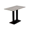 Turin Metal Base Rectangle Poseur Table with Laminate Top in Concrete - CZ839 Steel Tables Everyday   