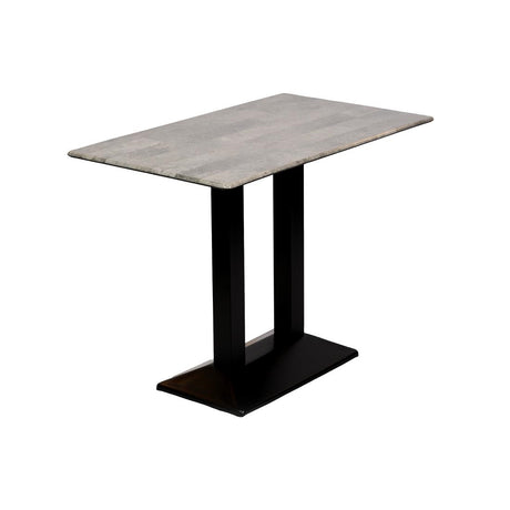 Turin Metal Base Rectangle Poseur Table with Laminate Top in Concrete - CZ839 Steel Tables Everyday   