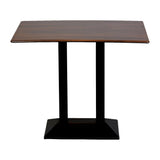 Turin Metal Base Rectangle Poseur Table with Laminate Top in Walnut - CZ841 Steel Tables Everyday   