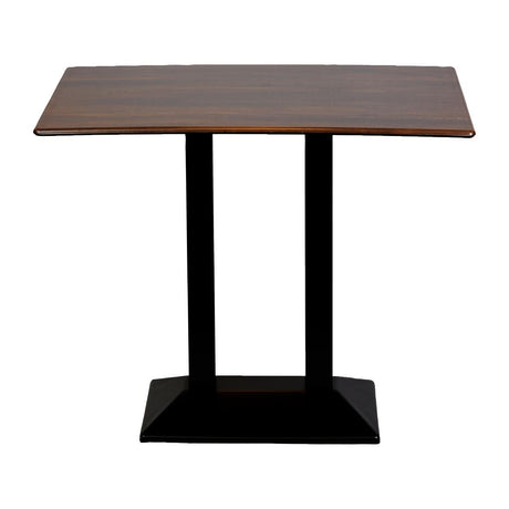Turin Metal Base Rectangle Poseur Table with Laminate Top in Walnut - CZ841 Steel Tables Everyday   