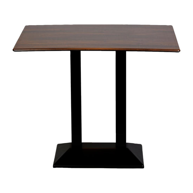 Turin Metal Base Rectangle Poseur Table with Laminate Top in Walnut - CZ841 Steel Tables Everyday   