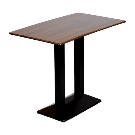 Turin Metal Base Rectangle Poseur Table with Laminate Top in Walnut - CZ841 Steel Tables Everyday   