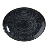 Churchill Studio Prints Homespun Charcoal Black Oval Coupe Plate 317 x 255mm - DA266 Plates Churchill