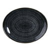Churchill Studio Prints Homespun Charcoal Black Large Oval Coupe Plate 270 x 299mm - DA267 Plates Churchill