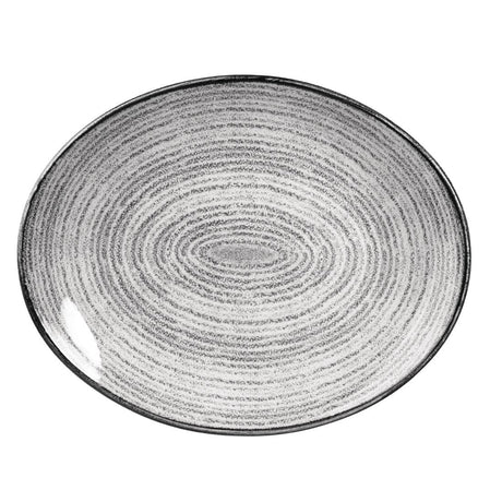 Churchill Studio Prints Homespun Stone Grey Oval Coupe Plate 317 x 255mm - DA274 Plates Churchill