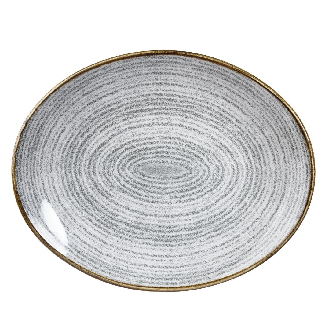 Churchill Studio Prints Homespun Stone Grey Oval Coupe Plate 270 x 229mm - DA275 Plates Churchill