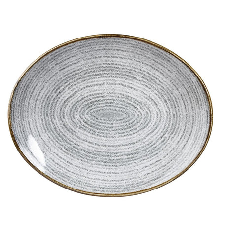Churchill Studio Prints Homespun Stone Grey Oval Coupe Plate 270 x 229mm - DA275 Plates Churchill