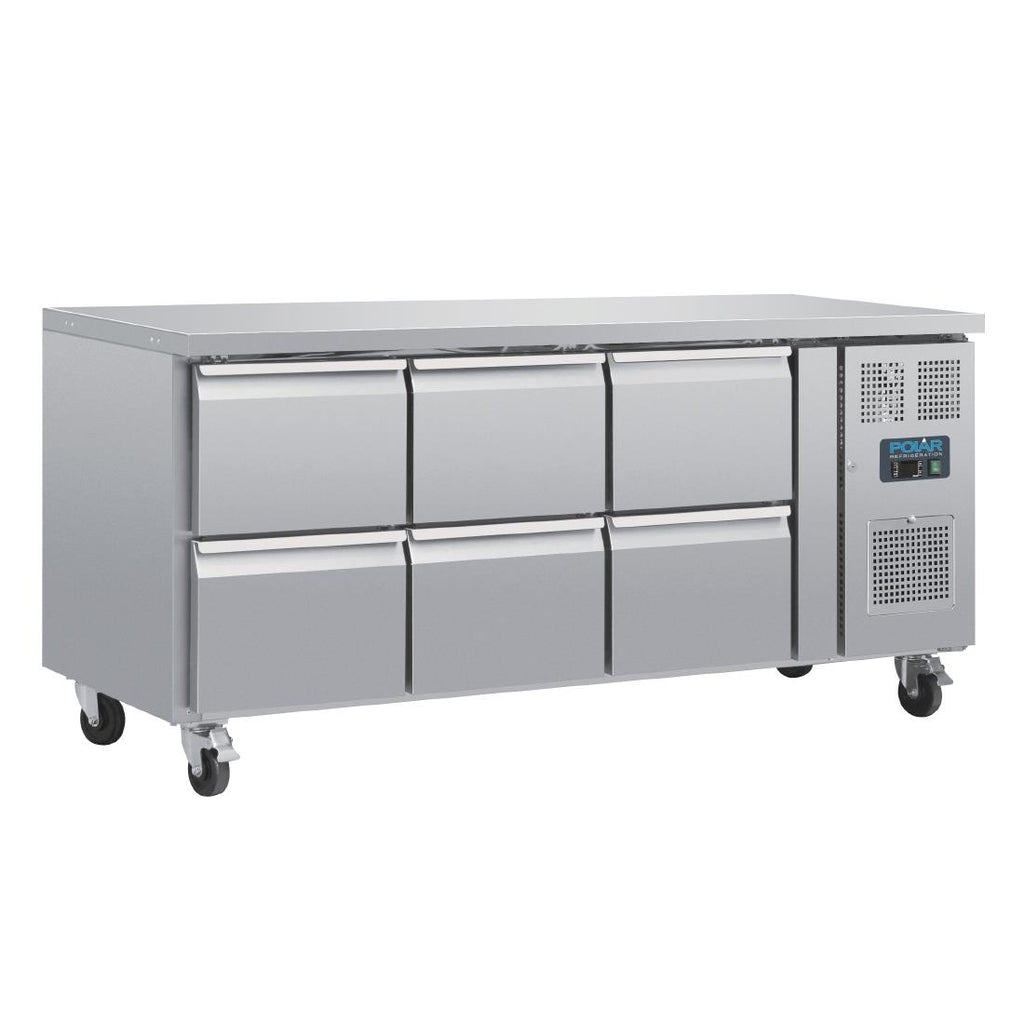 Polar U-Series Six Drawer Gastronorm Counter Fridge - DA548  Polar   