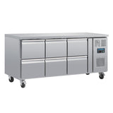 Polar U-Series Six Drawer Gastronorm Counter Fridge - DA548  Polar   