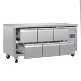 Polar U-Series Six Drawer Gastronorm Counter Fridge - DA548  Polar   