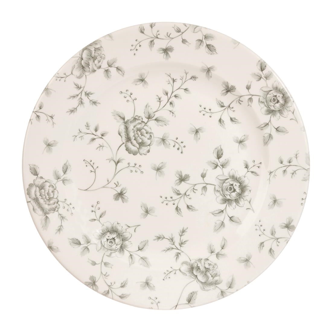 Churchill Vintage Prints Rose Chintz Profile Plates Grey 276mm (Pack of 6) - DA665 Plates Churchill