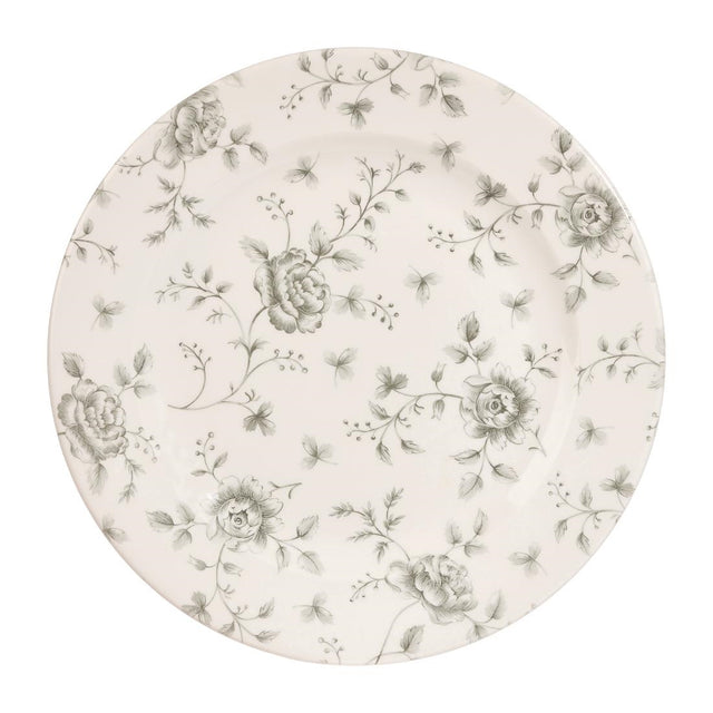 Churchill Vintage Prints Rose Chintz Profile Plates Grey 276mm (Pack of 6) - DA665 Plates Churchill
