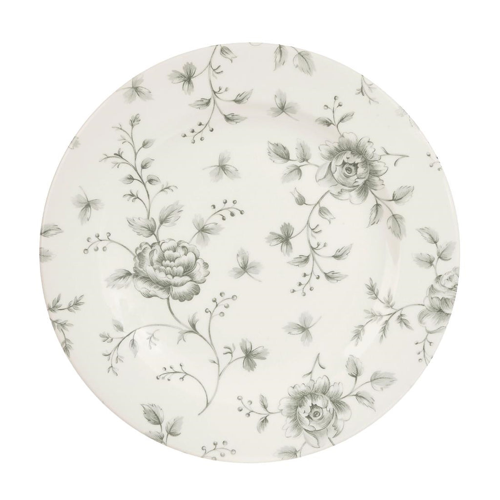 Churchill Vintage Prints Rose Chintz Profile Plates Grey 210mm (Pack of 6) - DA666 Plates Churchill