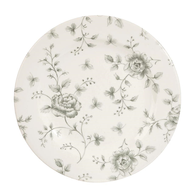 Churchill Vintage Prints Rose Chintz Profile Plates Grey 170mm (Pack of 6) - DA667 Plates Churchill
