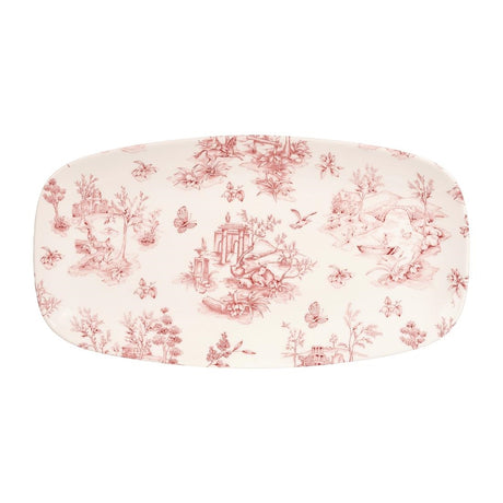 Churchill Vintage Prints Rectangular Plates Cranberry Toile 355mm (Pack of 6) - DA724 Plates Churchill