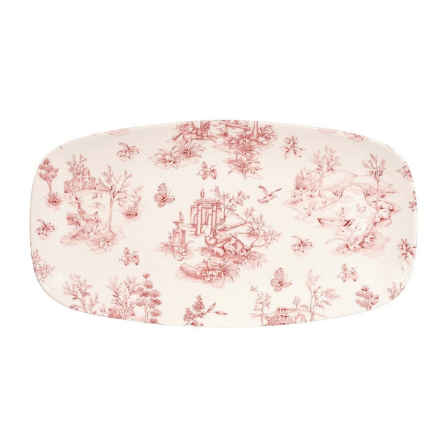 Churchill Vintage Prints Rectangular Plates Cranberry Toile 355mm (Pack of 6) - DA724 Plates Churchill