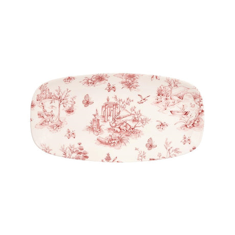 Churchill Vintage Prints Rectangular Plates Cranberry Toile 298mm (Pack of 12) - DA725 Plates Churchill