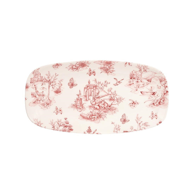 Churchill Vintage Prints Rectangular Plates Cranberry Toile 298mm (Pack of 12) - DA725 Plates Churchill