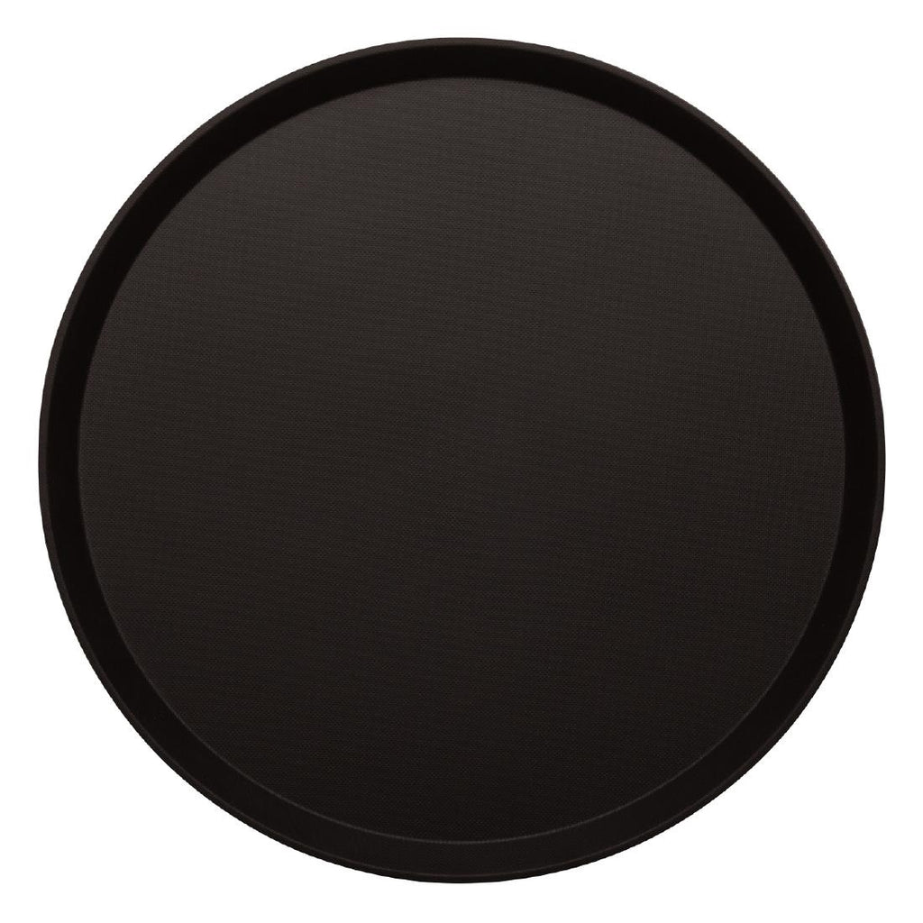 Cambro Treadlite Fibreglass Round Non-Slip Tray Black 355mm - DB003  Cambro   