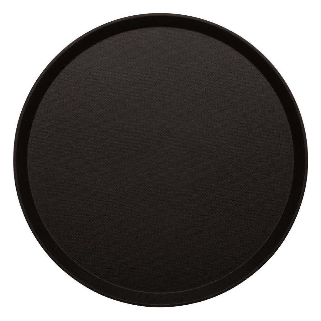 Cambro Treadlite Fibreglass Round Non-Slip Tray Black 405mm - DB004  Cambro   
